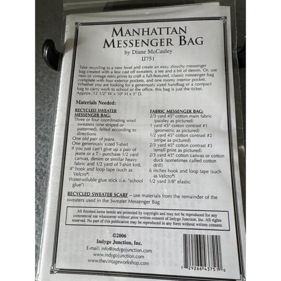 Indygo Junction Manhattan Messenger Bag Sewing Pattern IJ751 - Picture 4 of 6